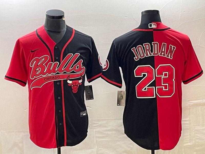 Men Chicago Bulls #23 Jordan Red black Nike 2023 NBA Jersey style 1